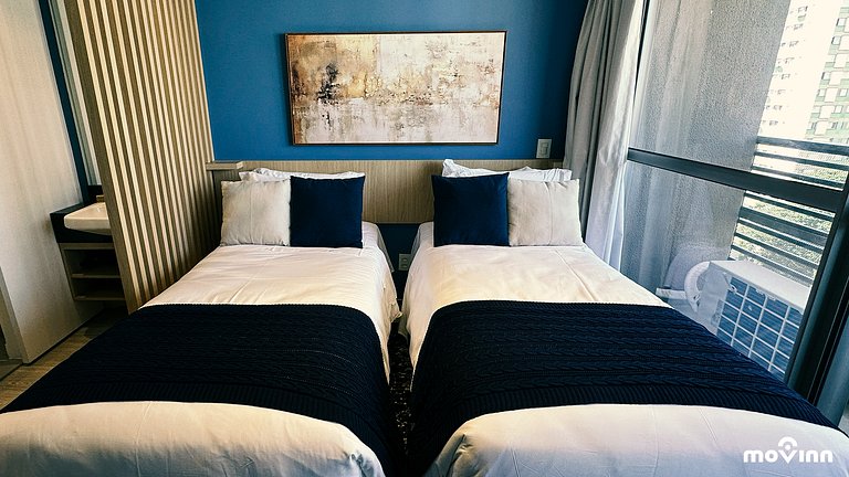 Studio Nine | Mais Conforto | Cama King + Bi-cama ou Cama Tw