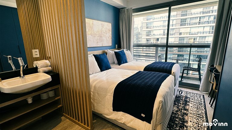 Studio Nine | Mais Conforto | Cama King + Bi-cama ou Cama Tw