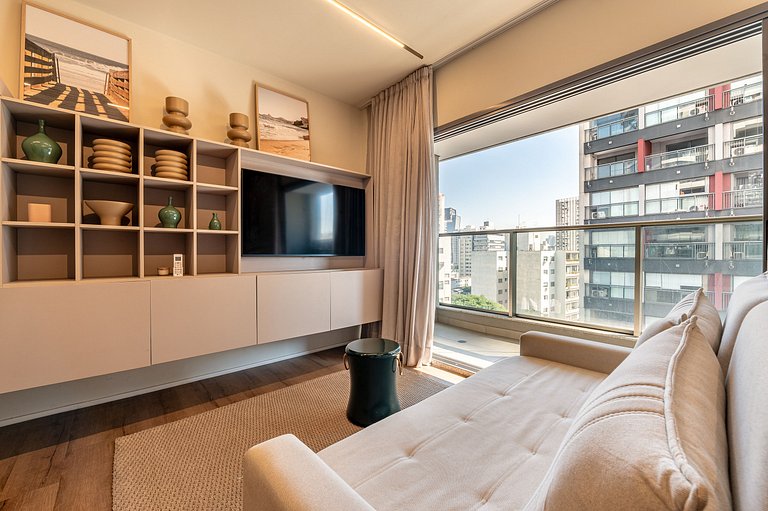 White | Estúdio | Sofá-Cama | com vaga | 39m² | Arrumação Di