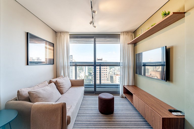 Nine | 1 dormitório | Sofá-Cama| com vaga | 39m²