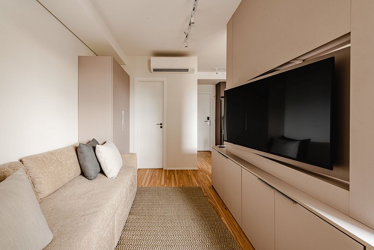 White | Estúdio | Cama King/Twin | Com Vaga | 39 m² | Arruma
